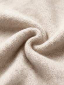 SEREN Women's V-Neck Knit Dress, Loose Casual Long Sleeve Pullover, Suitable For Autumn/Winter - Apricot - View 9
