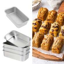 Khuôn nướng hình chữ nhật 4/5/6/7 inch, khay nướng đa năng bằng nhôm chống dính, dùng cho lò nướng nhiệt độ cao để nướng bánh mì và bánh ngọt hình chữ nhật, dụng cụ làm bánh nhà bếp cho lễ Eid Al-Adha, Eid Al-Fitr, Giáng Sinh và Valentine - khay nướng hình chữ nhật - Xem 21