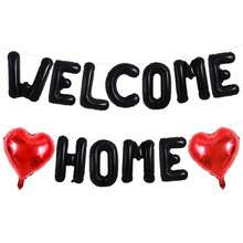 Gold Black Silver WELCOME_HOME Letter Banner Heart Balloon Welcome Home Foil Letter Balloon Banner Decoration - Multicolor - View 15
