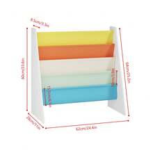 Sling Bookshelf For Kids, Childrens Bookcase For Kids Room, 4-Tier Toddler Book Shelf Organizer, Easy Access Child Book Storage Rack For Nursery - Multicolor - View 5