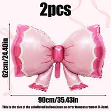 2pcs 90cm Large Pink Bow Cartoon Design Foil Balloon Set - View 4