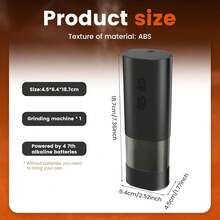 Electric Salt & Pepper Grinder, Integrated Dual-Chamber Design, Adjustable Grind Coarseness, With LED Light, Easy Operation, (Batteries Not Included), Suitable For Home And Kitchen Use, Applicable For Black Pepper, Sea Salt, Sichuan Pepper, Sesame, Cumin, Etc. - Black - View 7