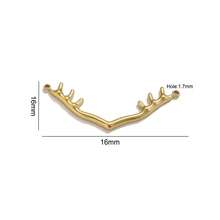 1pc Gold Plated Stainless Steel Mixed Pendants, Hollow Teardrop, Antler Connector, Irregular Blank Frame Charms For DIY Jewelry - Yellow Gold - View 8