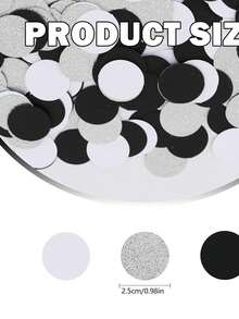100pcs/Set Black & Silver Happy Birthday Sequin Confetti, Glitter Letters And Round Paper Confetti Table Decor, Suitable For Adult Birthday Party Decoration - View 4
