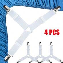 Adjustable Elastic Bed Sheet Fastener Set - Woven Bed Sheet Holder, Keeps Bed Sheet Taut - Hand Wash Only Non-Slip Clips, Suitable For Mattresses, Sofas And Tablecloths - Universal Bed Sheet Clips, Triangular Bed Sheet Fasteners, Bed Sheet Clips, Adjustable Bed Sheet Suspenders, Mattress Clips, Suitable For Mattress Covers - Multicolor - View 12