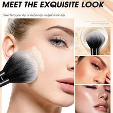 20pcs And 1pc Gift Makeup Brushes Set, Soft Dense Cosmetic Brushes For Foundation Powder Blush Eyeshadow Concealer Contour Highlight, Complete Face & Eye Makeup Brush Kit, Handles For Makeup Beginners And Daily & Party Makeup Application - Black - View 9