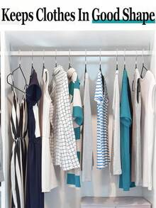 Non-Slip Stainless Steel Adult Hangers – Seamless Storage Organization For Bedroom, Bathroom, And Closet; Perfect For Seasonal Changes And Back-To-School. - Black - View 4