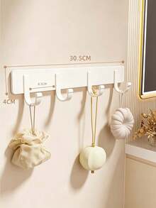 1pcMinimalist Style, Plastic, Rectangular, 3/4 Double-Prong Wall Hooks, Hang Towels & Bath Supplies, Wall Mounted Hook Rack, Storage Hanger, For Bathroom, Entryway, Bedroom, All Seasons & Housewarming - Multicolor - View 12