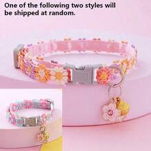 Cute Romantic Floral Pet Collar With Bell And Pendant, Adjustable Buckle Design For Quick Release, Suitable For Cats And Dogs Daily Indoor Wear, All-Season Pet Accessory - Multicolor - View 14