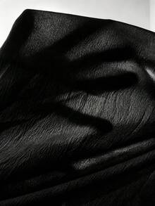 Women's Plus Size Solid Color Roll-Up Sleeve Long Button-Front Shirt Blouse Black - Black - View 5