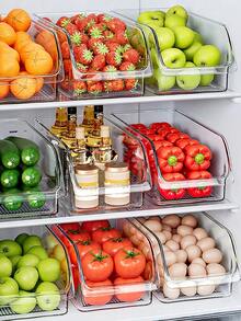 1pc/4pcs Refrigerator Storage Box Egg Storage Box Fresh-Keeping Box Large Capacity Vegetable & Fruit Storage Box Kitchen Storage Box Suitable For Kitchen, Dining Room Use Kitchen Utensils Kitchen Accessories - Multicolor - View 3