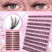 New 200-Piece D-Curl Anime Style Fluffy False Eyelashes, 8-16mm Individual Lash Extension Set, Suitable For Makeup - D - View 5