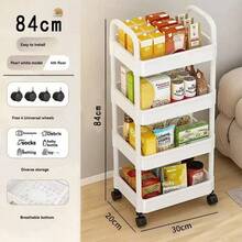 Multi-Layer Gap Storage Cart, Slim Independent Rolling Storage Rack, Suitable For Small Spaces, Refrigerator Side Storage Rack, Kitchen Bathroom Miscellaneous Storage Portable Cart, Home Space-Saving Storage Accessory - Multicolor - View 10