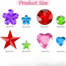 5pcs Set Acrylic Large Gem Stickers, Multicolor Self-Adhesive Rhinestone Stickers For DIY Creative Handmade Decoration - Multicolor - View 8