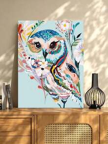 DIY Colorful Owl Among Floral Bloom (Frameless Or Framed 8x12 / 16x20 Inches) Paint By Numbers Kit(Acrylic) Arts & Crafts For Adult Beginners, Home Wall Decor, And Holiday Gifts For Nature Lovers And Bird Fans - Sets - View 3
