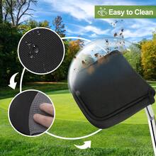 1pc No Logo Minimalist Protective Putter Head Cover, Magnetic Closure Golf Club Decor Putter Sleeve - Multicolor - View 4