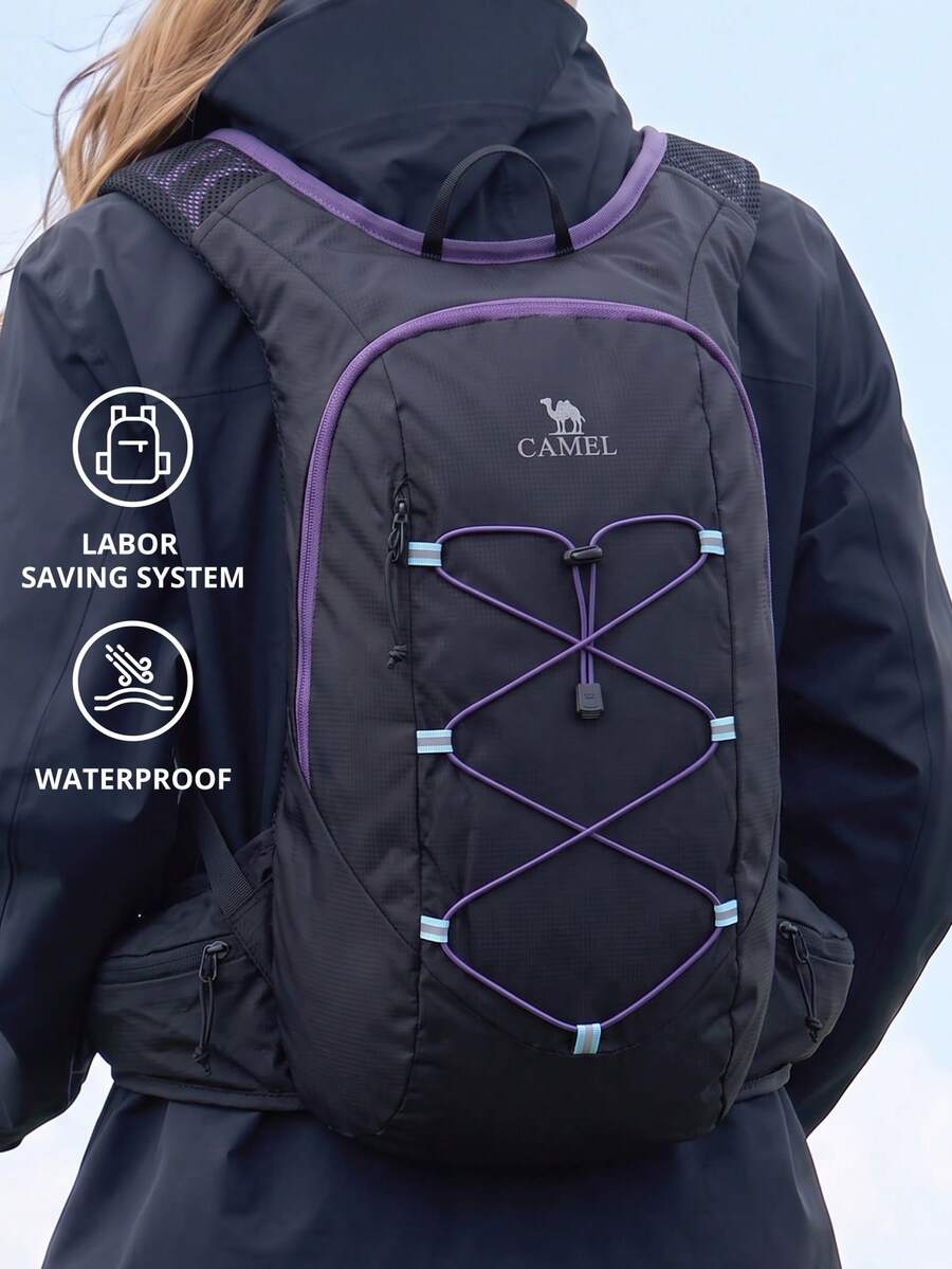 CAMEL CROWN Unisex Lightweight Large Capacity Backpack, Suitable For Hiking, Trekking, Casual Sports, Outdoor Climbing And Travel - Purple Ink Black - View 1