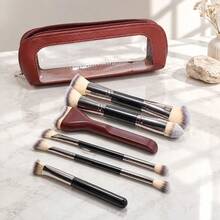 New 6pcs Multifunctional Face Makeup Brush + Pillow Brush + Storage Bag Set, Includes: Blush Brush, Powder Brush, Foundation Brush, Contour Brush, Eye Makeup Brush And Other Beauty Tools - Multicolor - View 10