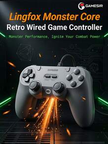 GAMESIR Wired Game Controller, Multi-Platform Game Controller, 74g Lightweight Design With A Comfortable Grip, Dual-Frequency Vibration For A Smooth Feel, 1.8m Retractable Cable, Plug And Play, Compatible With PC/Switch/PS/Mobile Gaming. - View 2
