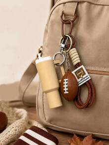 Sporty Football Bag Charm, Tennis Bag Charm, Mini Simulated Sports Water Bottle Bag Charm, Women's Multifunctional Bag Pendant, Cute Wallet Keychain And Backpack Charm, Fun Multi-Pendant Bag Accessory With Interesting Theme Design, Suitable For Personalizing Wallets, Backpacks, Handbags And Keys - Multicolor - View 6
