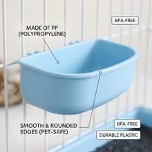 1/2 Set Hanging Pet Feeding Bowl Set, Blue And Pink Cage Mounted Food And Water Bowls For Small Animals, Rabbit Hamster Guinea Pig - 500ml - View 6