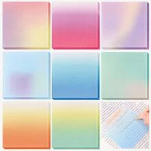 Gradient Transparent Sticky Notes 3x3 Inch, 8 Colors Waterproof Clear Sticky Note Pads, Self Adhesive Translucent Memo Notes For School Office Study Planner - one-size - View 1