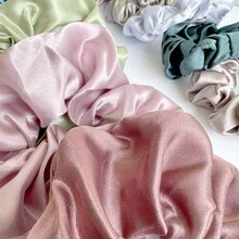 12pcs Solid Color Satin Hair Scrunchies, Soft & Non-Damaging Hair Ties For Women, Suitable For Various Hairstyles, Multiple Colors & Styles Available, Versatile Everyday Hair Accessories For Ponytail And Bun - Multicolor - View 3