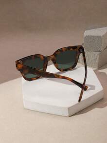 RENNES 1pc Women's Bold Retro Square Fashion Glasses, Black PC Frame With Gold Stripe Decoration, Dark Lenses, Suitable For Driving And Vacation - Multicolor - View 8