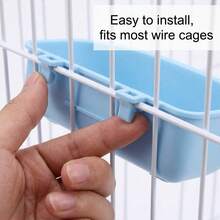 1/2 Set Hanging Pet Feeding Bowl Set, Blue And Pink Cage Mounted Food And Water Bowls For Small Animals, Rabbit Hamster Guinea Pig - 500ml - View 3