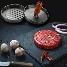 Burger Patty Press, Round Manual Meat Press, Kitchen BBQ Tool, Perfect For Kitchen And Camping - Silver - View 8