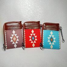 Mini Retro Geometric Pattern Short Wallet, Clutch Bohemian Style Coin Purse, Women's Credit Card Case - Multicolor - View 2