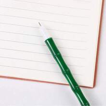 1pc Creative Realistic Bamboo Design Neutral Pen, 0.5mm Needle Tip Highly Attractive INS Style Student Black Signature Pen, Realistic Bamboo Joint Shape With 3D Bamboo Leaf Decoration, Fresh Chinese Style Appearance, Eye-Catching, Both A Writing Tool And A Desktop Ornament, 0.5mm Fine Needle Tip, Smooth And Even Ink Flow, No Smudging Or Bleeding, Comfortable Writing Experience, Perfect For Daily Note-Taking And Practice - A - View 5