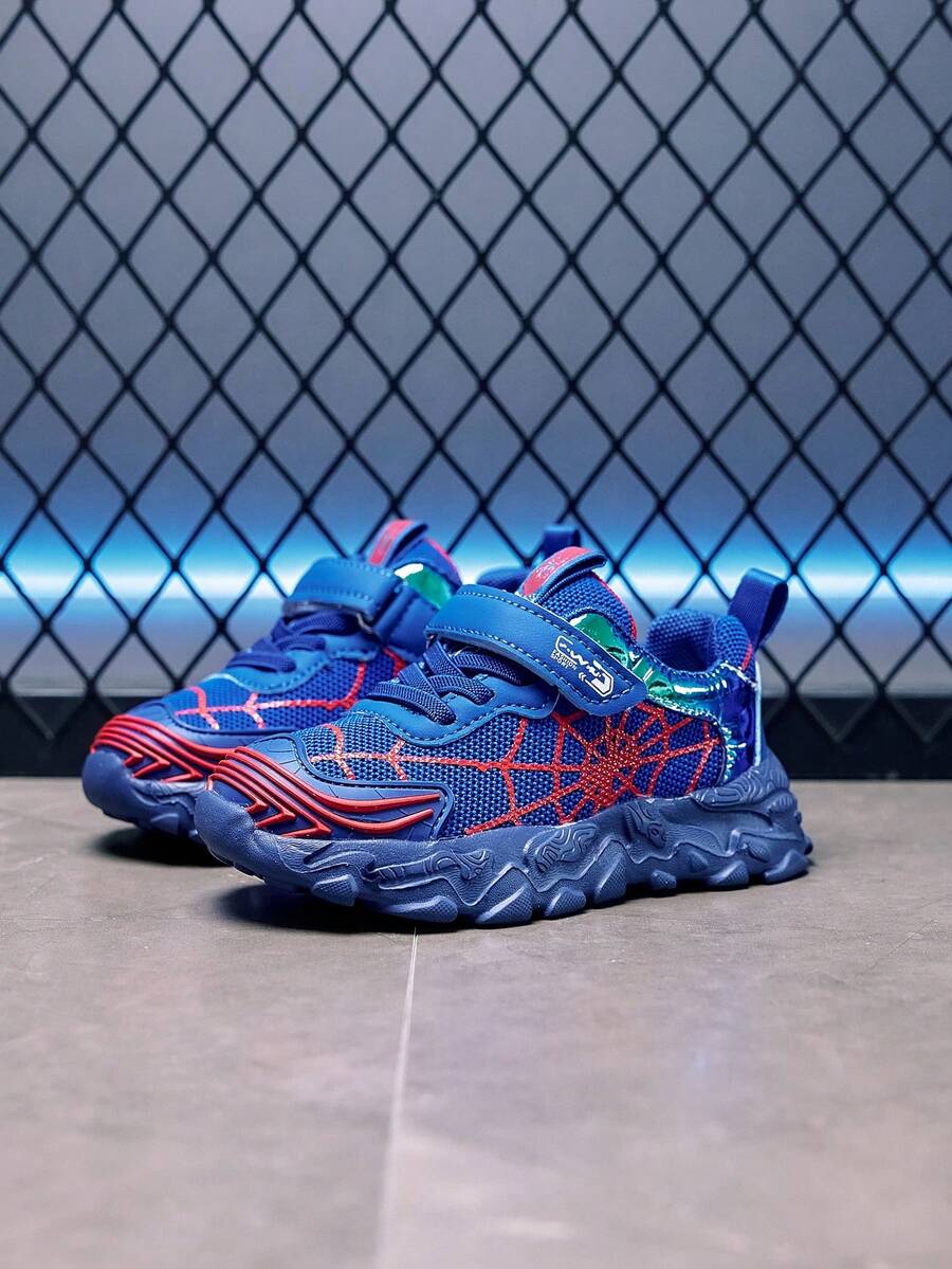 1 Pair Comfortable Fashion Lightweight Breathable Baby & Kids Sports Shoes With Easy-On/Off Strap Design, Suitable For Indoor/Outdoor All-Season Wear - Blue - View 1