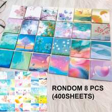 Gradient Transparent Sticky Notes 3x3 Inch, 8 Colors Waterproof Clear Sticky Note Pads, Self Adhesive Translucent Memo Notes For School Office Study Planner - one-size - View 7