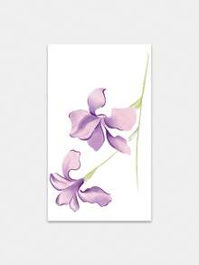 1pc Temporary Tattoo, Light Purple Iris Flower Pattern, Realistic Fake Tattoo Design, Suitable For Daily, Bachelorette Party Favors, Music Festival, Game, Graduation Gift, Lasts 3-5 Days - Multicolor - View 3