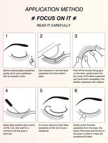 Sibeuna 5 Pairs Fluffy Voluminous Cat Eye False Eyelashes, Transparent Band Faux Mink Lashes, Angel Style Natural Strip Lashes, Suitable For Party And Daily Wear, Cat Eye Design, Beginner Friendly - Black - View 6