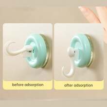 4pcs Cute Colorful Suction Cup Hooks, Removable No-Drill Wall Hooks For Baby Room, Bathroom, Towel And Miscellaneous Storage - Multicolor - View 5