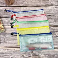 1/5/10PCS A6 Mesh Zipper File Bag, Folder, Minimalist Waterproof Durable Desktop Parts Storage Bag, Student Stationery Storage, Pencil Case, Cosmetic Storage, Parts Organization And Classification Office Supplies Learning Supplies - Green - View 7