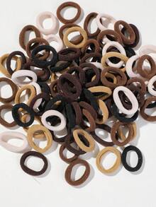 190pcs Brown Hair Accessories Basic Set For Girls, Kids, Baby Girls, Star & Water Drop BB Clips, Flower Small Claw Clips, Towel Ring Ruffle Hair Ties, Thumb Ring Cute Little Pigtail Hair Bands, Simple Basic Hair Accessories For Daily Use - Multicolor - View 7