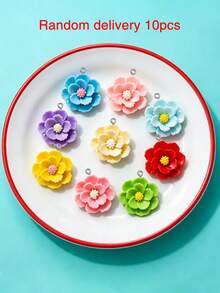 10/20/100pcs Aksesoris Perhiasan DIY Bunga Warna-warni Anting Kalung Liontin Gantungan Kunci Boneka Mesin - bunga-bunga - View 14