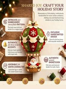 Christmas Hot Air Balloon Hanging Decor DIY Set, 3D Hanging Decoration, Christmas Home Decor Handmade Craft, Suitable For Christmas Tree, Holiday Tree Gifts And Family Fun Activities - Multicolor - View 4