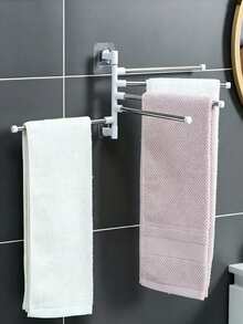 Towel Rack - Wall-Mounted Rotating Towel Bar, Modern Minimalist No-Drill Floating Towel And Coat Hook Organizer - Bathroom Accessories - Essential Towel Rack And Floor Mat Storage For Home Kitchen And Bathroom,Home Essentials - Multicolor - View 7