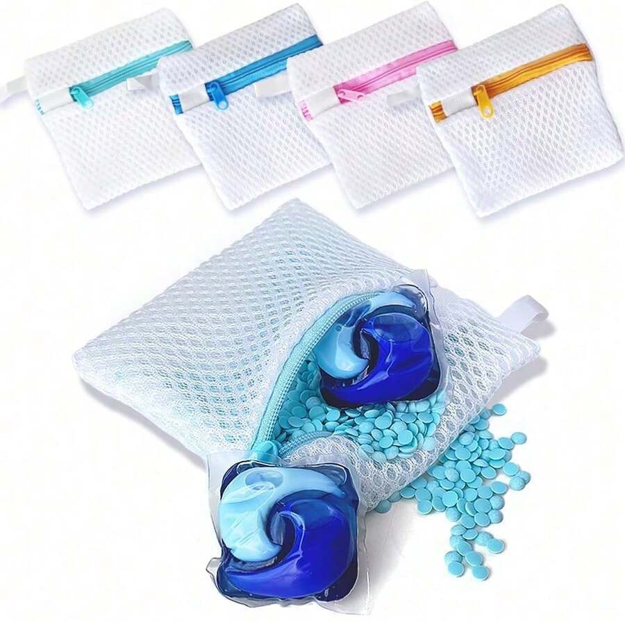 4pcs/1pc Zippered Laundry Bags, Reusable Mesh Laundry Bags Prevent Sticking And Stains, Can Hold Laundry Pods And Scent Beads, Washing Machine Accessory For Delicate Clothes - Multicolor - View 1