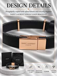 YSL Single Ring Bracelet, 6.7cm Diameter, Single Piece, Lightweight And Delicate, Suitable For Daily Wear And Gifting - Black - View 7