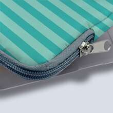 Polka Dot And Striped Pattern Laptop Bag/Briefcase - Made Of Soft Fabric, Compatible With Various Laptop And Tablet Devices; Equipped With External Zipper Pocket And Fixed Handle, Large Capacity Storage, Balancing Protection And Portability, Suitable For Work, Study And Travel, Essential For Daily Commute - Grey - View 7