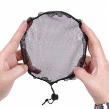 3 Packs Black Ponytail Hair Net Weaving Net Cap With 6Pcs Mesh Clips Comb Elastic Drawstring Hair Nets Base For Making Bun Wig - View 4