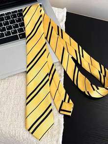 2pcs Striped Tie Set Cute Puppy Handmade Tie Combination Pink Scarf Shawl Combination Set - 2pcs (Pink + Yellow) - View 3