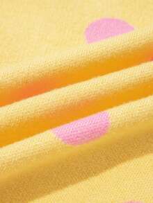 Acelitt Spring/Autumn Sweet Polka Dot Knit Cardigan, Round Neck, Button Closure, Long Sleeve, Short Length, Casual Jacket, Suitable For Daily Wear And Dating - Yellow - View 11