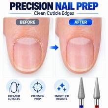2Pcs Diamond Nail Drill Bits, Red Fine & Blue Medium Grit, 3/32" Cuticle Cleaner For Manicure Prep - Multicolor - View 7
