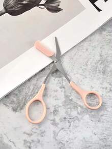 With Brow Comb, Specialized Eyebrow Scissors Tool, Eyebrow Shaver For Beginners - Pink - View 3